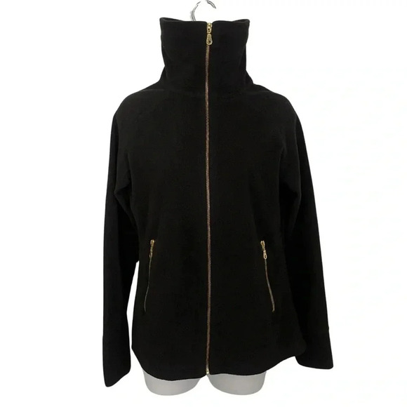 Athletic Collection by 26 Internationa Black Fleece Jacket with Gold Zip Detail - Picture 2 of 5
